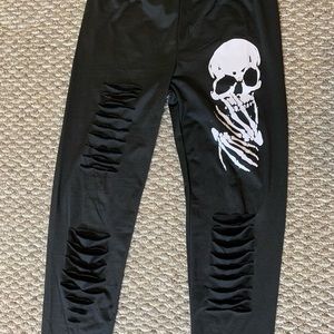 New skull/skeleton pre-ripped leggings
